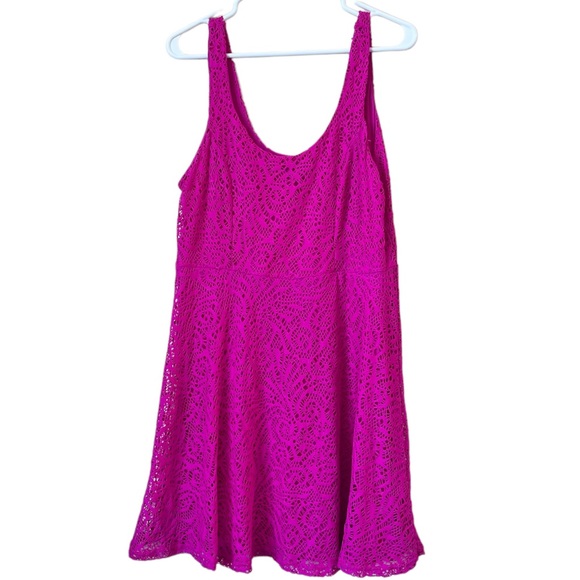 A-Line Dress Bright Fuchsia Pink Summer Tank Dress - Apt 9 - A Line Style - Picture 3 of 9